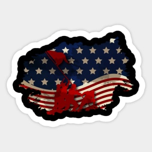 American flag map memorial Sticker